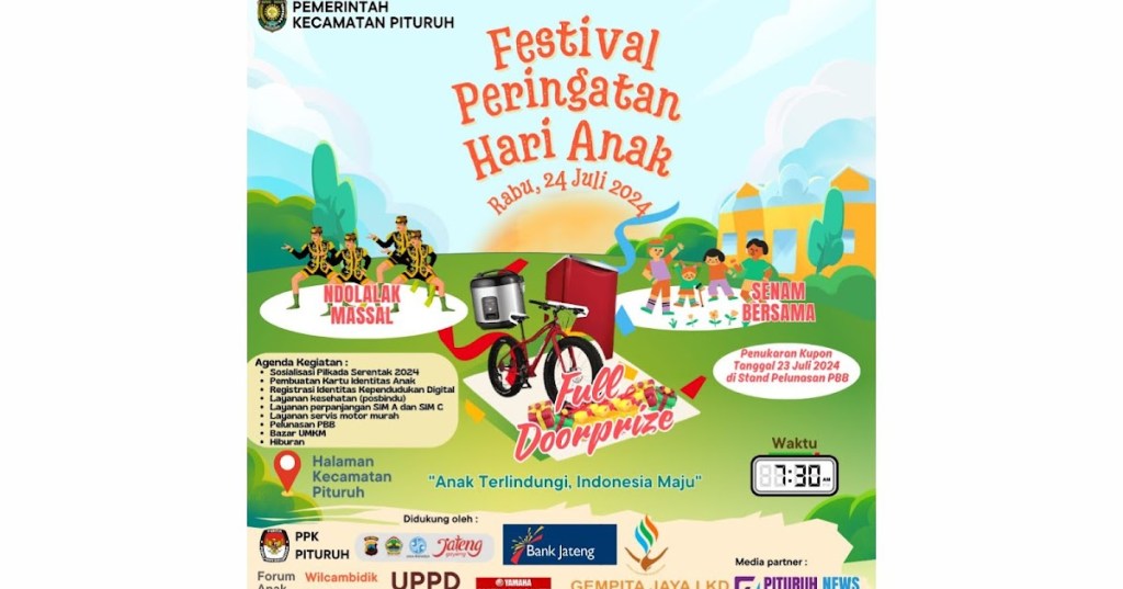 Pemerintah Kecamatan Pituruh Akan Gelar Peringatan Hari Anak 2024 Dengan Berbagai Rangkaian&nbsp;Meriah